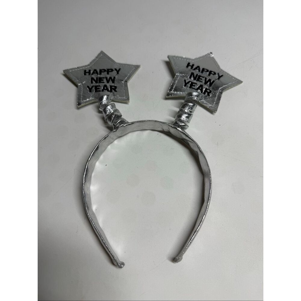 Silver Happy New Year Head Boppers Happy New Year Headband OS Adult